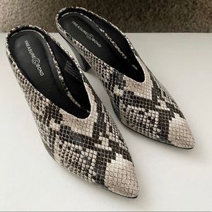 Snakeskin mules